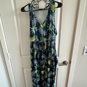 Pineapple maxi long dress
